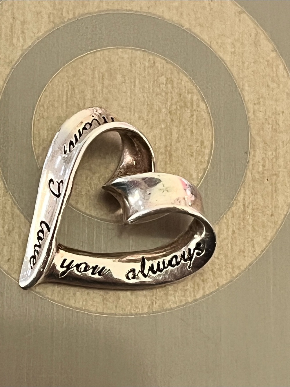 Engraved Sterling Silver Love Message Pendant - ‘Mom, I love you always ‘